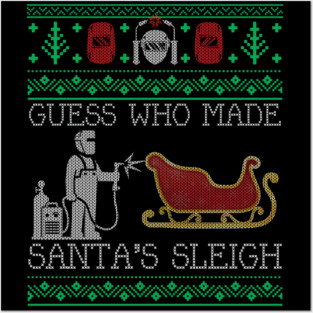 Christmas Welder Welding Xmas Funny Welder Ugly Christmas Sweater Posters and Art