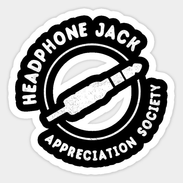 Headphone Jack Appreciation Society Sticker by dumbshirts