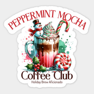Peppermint Mocha Coffee Club Sticker