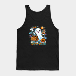 Funny Halloween Ghost Boo jee, Pumpkin Tank Top
