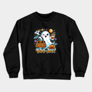 Funny Halloween Ghost Boo jee, Pumpkin Crewneck Sweatshirt