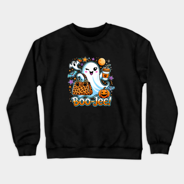 Funny Halloween Ghost Boo jee, Pumpkin Crewneck Sweatshirt by logiamerch