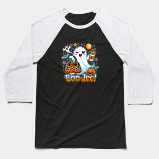 Funny Halloween Ghost Boo jee, Pumpkin Baseball T-Shirt