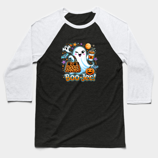 Funny Halloween Ghost Boo jee, Pumpkin Baseball T-Shirt by logiamerch