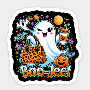 Funny Halloween Ghost Boo jee, Pumpkin Sticker