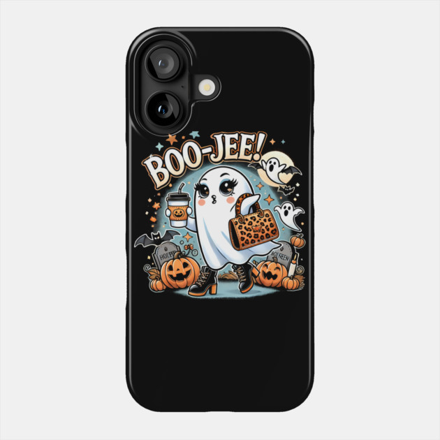 Funny Halloween Ghost Boo jee, Pumpkin Phone Case by logiamerch