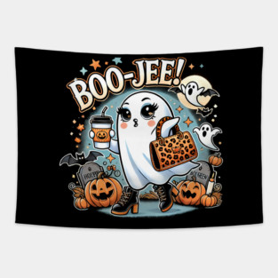 Funny Halloween Ghost Boo jee, Pumpkin Tapestry