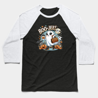 Funny Halloween Ghost Boo jee, Pumpkin Baseball T-Shirt