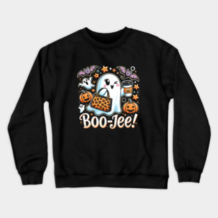 Funny Halloween Ghost Boo jee, Pumpkin Crewneck Sweatshirt