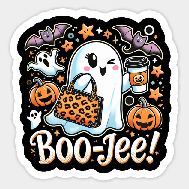 Funny Halloween Ghost Boo jee, Pumpkin Sticker by logiamerch