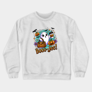 Funny Halloween Ghost Boo jee, Pumpkin Crewneck Sweatshirt