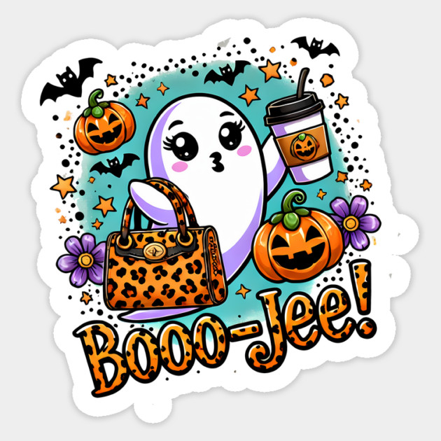 Funny Halloween Ghost Boo jee, Pumpkin Sticker by logiamerch