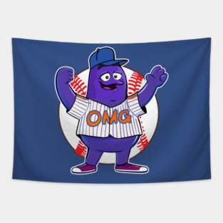 Grimace Mets OMG Baseball Tapestry