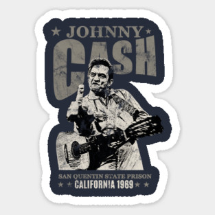 Johnny Cash Middle Finger 1969 Sticker