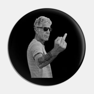 Anthony Bourdain Legend Middle Finger Style Pin
