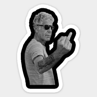Anthony Bourdain Legend Middle Finger Style Sticker