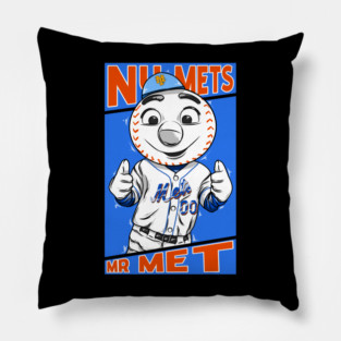 Mr met ny mets cartoon Pillow