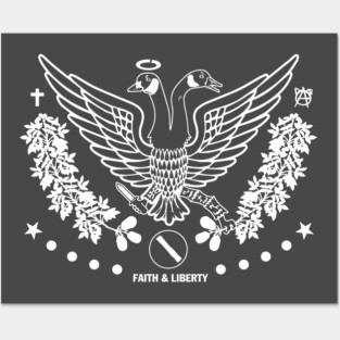Faith & Liberty White Logo ALT Posters and Art