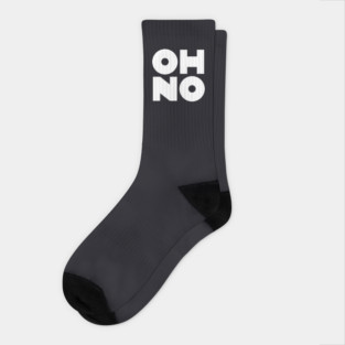 OH NO Geometric White Block Socks
