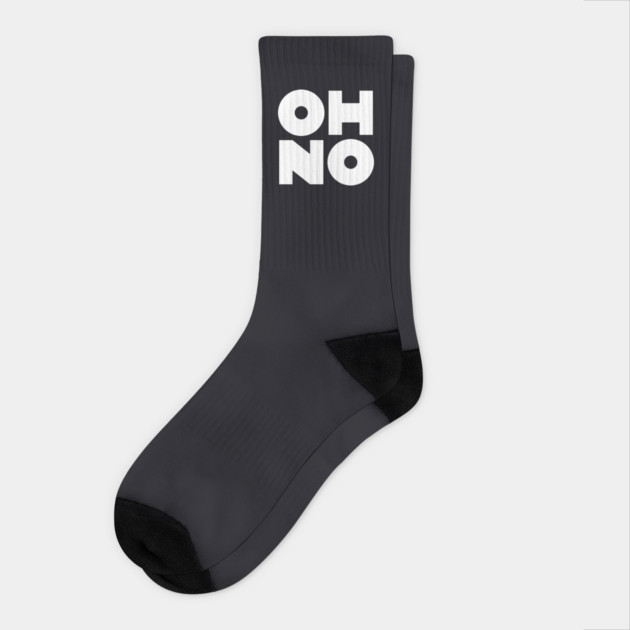 OH NO Geometric White Block Socks by Butter Creative