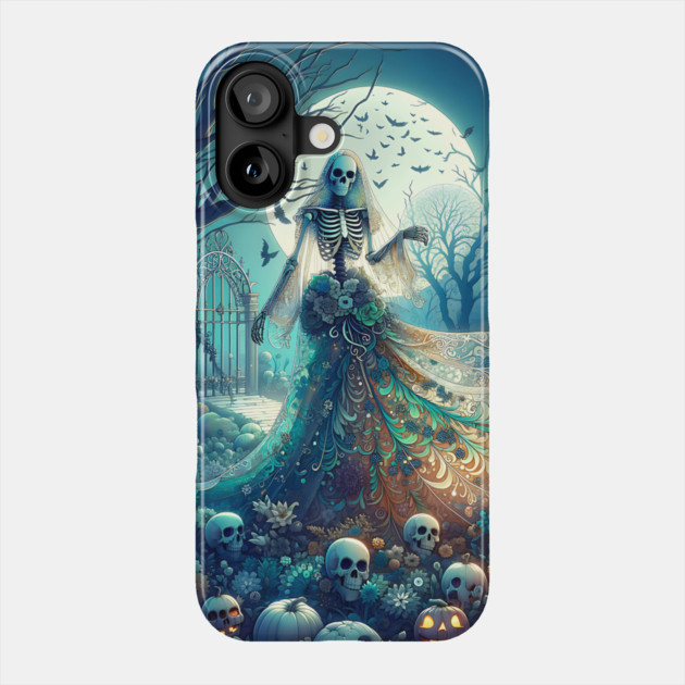 Beautiful Skeleton in Graveyard Phone Case by HolidayBug