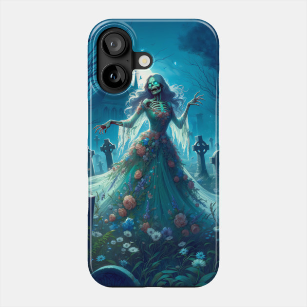 Beautiful Zombie in Graveyard Phone Case by HolidayBug