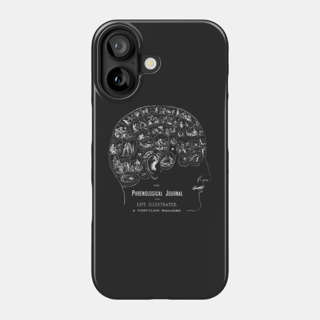 Phrenology Journal - Brain Science - Blueprint Style Anatomical Drawing Phone Case by TuncGK