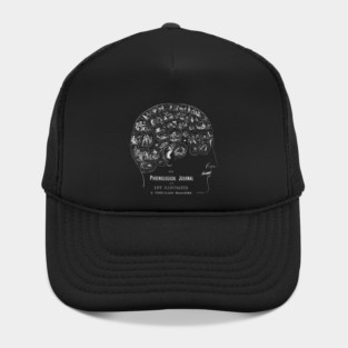 Phrenology Journal - Brain Science - Blueprint Style Anatomical Drawing Hat