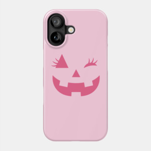 Pink Jack O Lantern Wink Face Phone Case