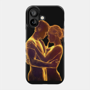 The Main Focus is a Close-up Portrait of Two Silhouettes Phone Case