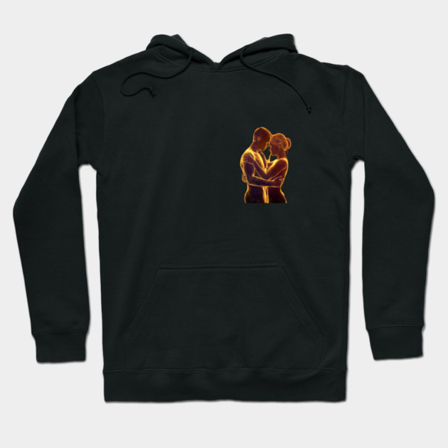 The Main Focus is a Close-up Portrait of Two Silhouettes Hoodie by animegirlnft
