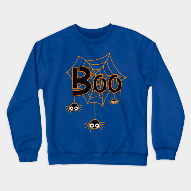Boo Spider Web Crewneck Sweatshirt by Db Printed