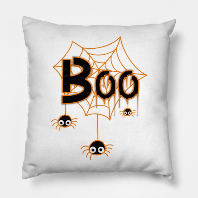 Boo Spider Web Pillow by Db Printed
