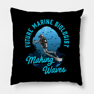 Cute Future Marine Biologist Making Waves Pun Pillow