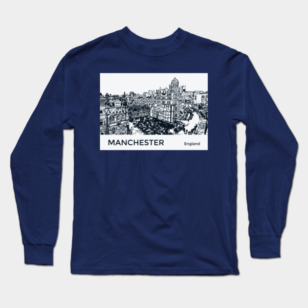 Manchester England Long Sleeve T-Shirt by Lakeric