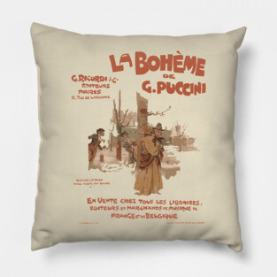 La Bohéme de Puccini - Vintage Opera Poster Pillow