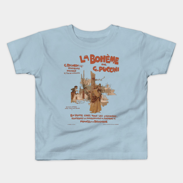 La Bohéme de Puccini - Vintage Opera Poster Kids T-Shirt by TuncGK