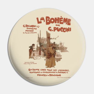 La Bohéme de Puccini - Vintage Opera Poster Pin
