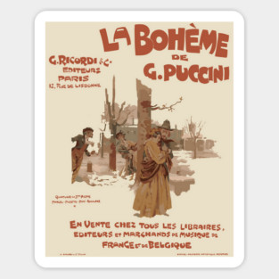 La Bohéme de Puccini - Vintage Opera Poster Magnet