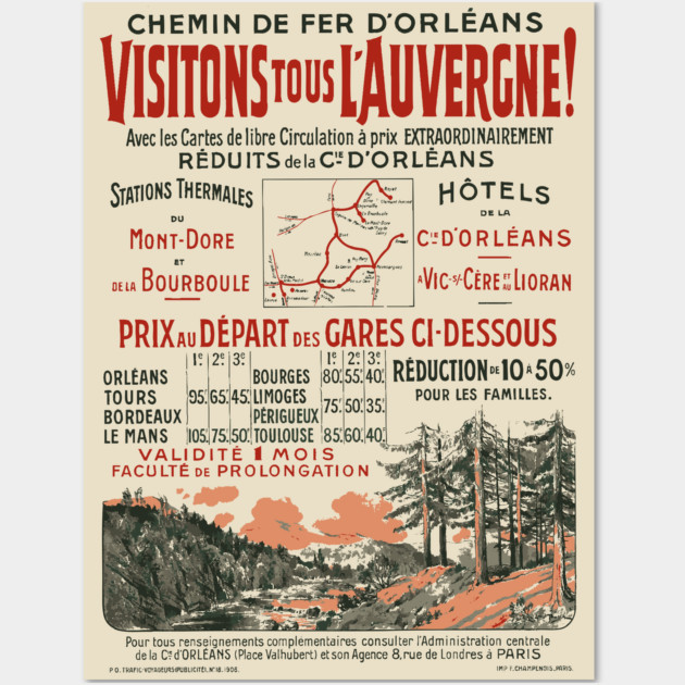 Authentic Vintage Advertisement - French Railways Wall Art by TuncGK