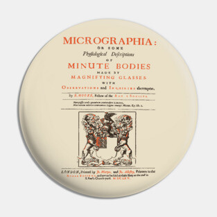 Micrographia - 17th Century Vintage Book Cover - Authentic Collectable Pin