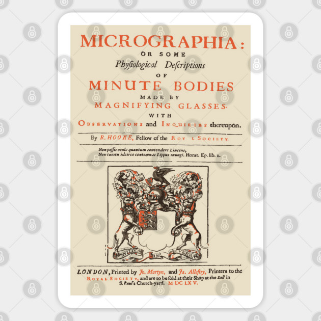 Micrographia - 17th Century Vintage Book Cover - Authentic Collectable Sticker by TuncGK