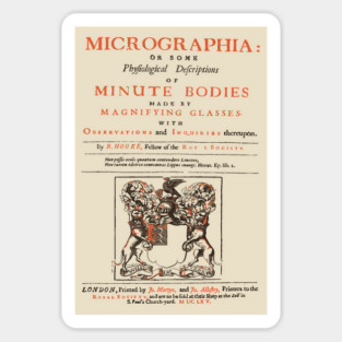Micrographia - 17th Century Vintage Book Cover - Authentic Collectable Magnet