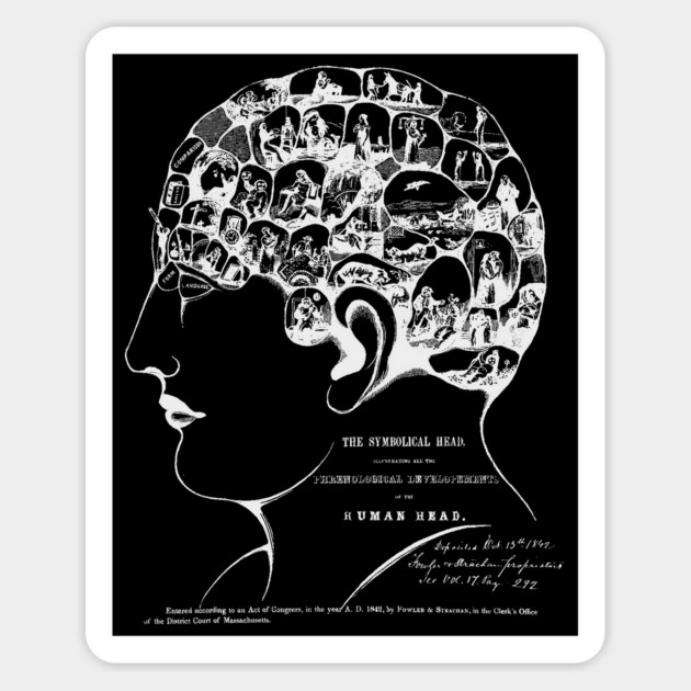 The Symbolical Head - Vintage Book Cover Human Brain Magnet by TuncGK