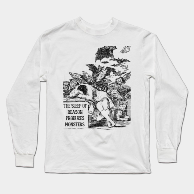 Tribute to Francisco Goya - Sleep of Reason Long Sleeve T-Shirt by TuncGK