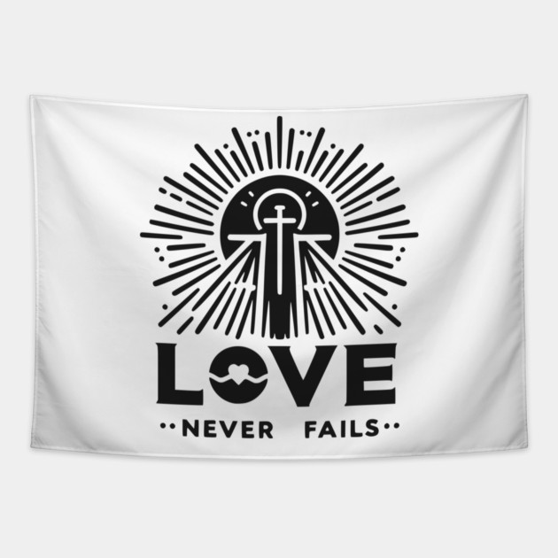 Love Never Fails Tapestry by Frank Ring