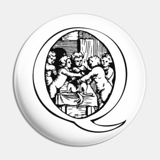 Illuminated Decorated Initials - Vintage Lettering Pin