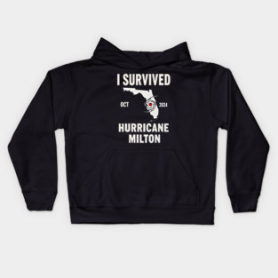 I Survived Hurricane Milton Florida oct 2024 Kids Hoodie