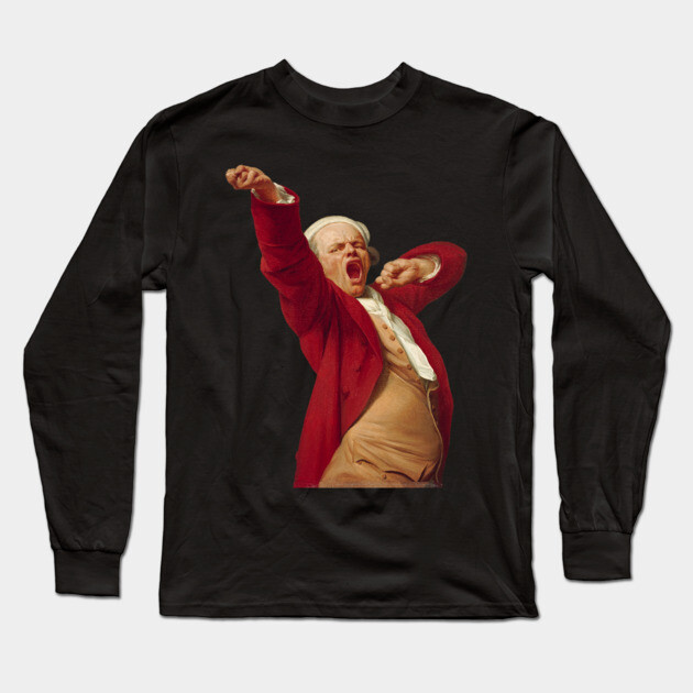 Joseph Ducreux - Self Portrait - Gag Style Trompe L'oeil Long Sleeve T-Shirt by TuncGK