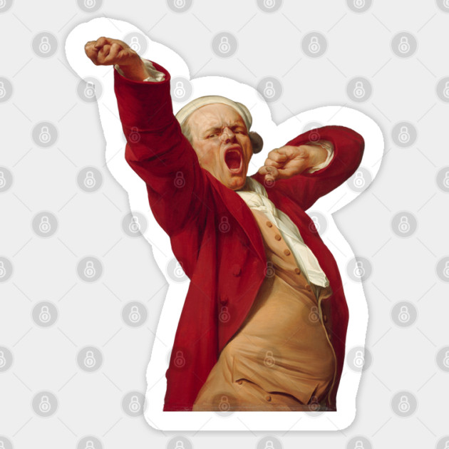 Joseph Ducreux - Self Portrait - Gag Style Trompe L'oeil Sticker by TuncGK